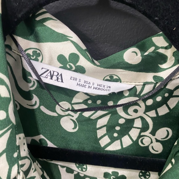 ZARA Green Floral Gem Button Long Sleeve Top And Ruffle Pants Sets - Picture 4 of 4